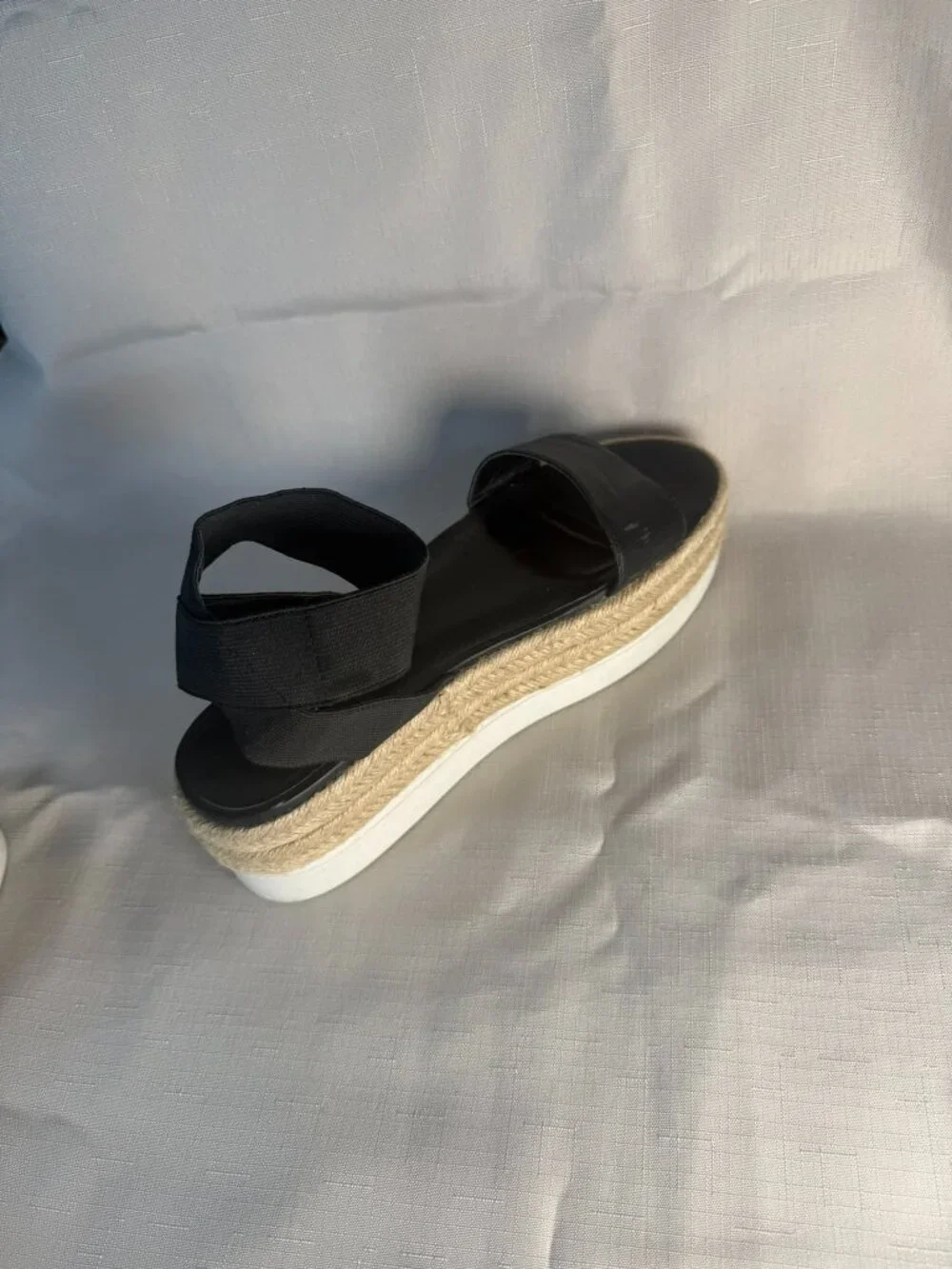 Steve Madden Kylee Black Espadrille Flatform Sandals Women's